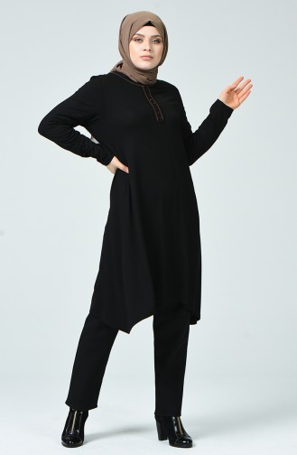 Large Size Embroidered Tunic 50550-04 Black 50550-04
