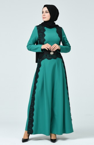 Grün Hijab-Abendkleider 3951-05