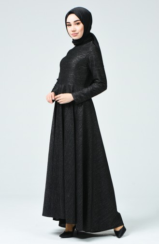 Simli Elbise 4267-01 Siyah