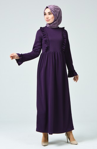 Frilled Dress 1424-02 Purple 1424-02