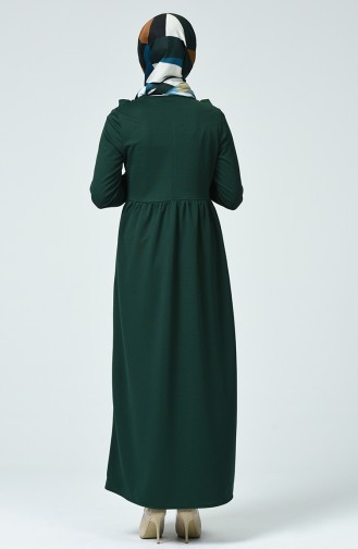 Frilled Dress 1424-03 Emerald Green 1424-03