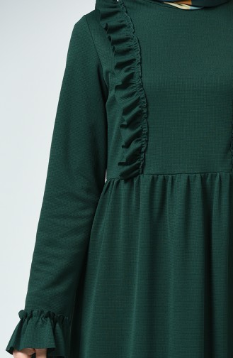 Frilled Dress 1424-03 Emerald Green 1424-03