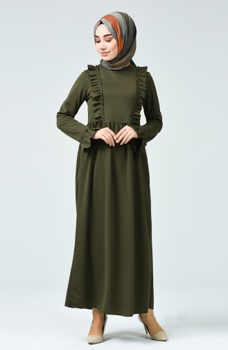 Khaki Hijab Kleider 1424-05