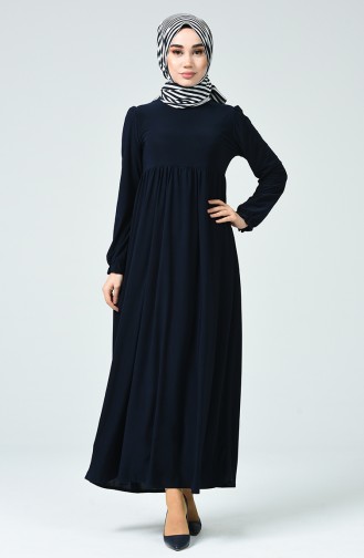 Shirred Sandy Dress 1934-04 Navy Blue 1934-04