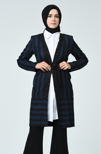 Saks-Blau Strickjacke 3009-04