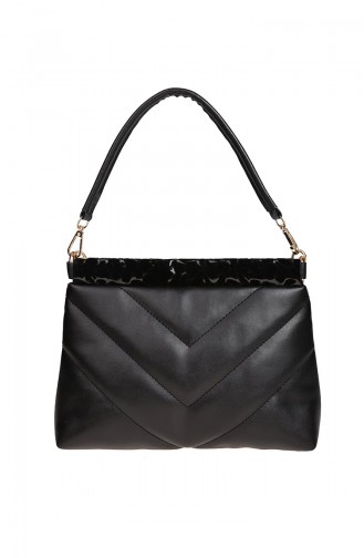 Women´s Shoulder Bag Black Patent Leather 375-02