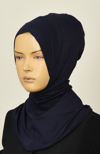Gekämmte Hijab-Bonnet 13142-11 Dunkelblau 13142-11