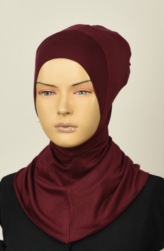 Gekämmte Hijab-Bonnet 13142-13 Weinrot 13142-13