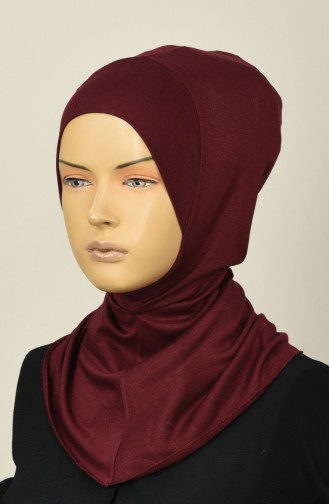 Gekämmte Hijab-Bonnet 13142-13 Weinrot 13142-13