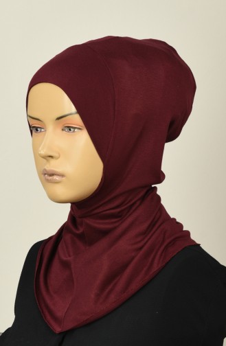 Gekämmte Hijab-Bonnet 13142-13 Weinrot 13142-13