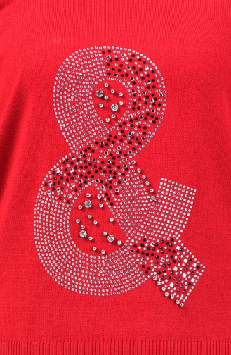 Pull Tricot Perlés 0581-07 Rouge 0581-07