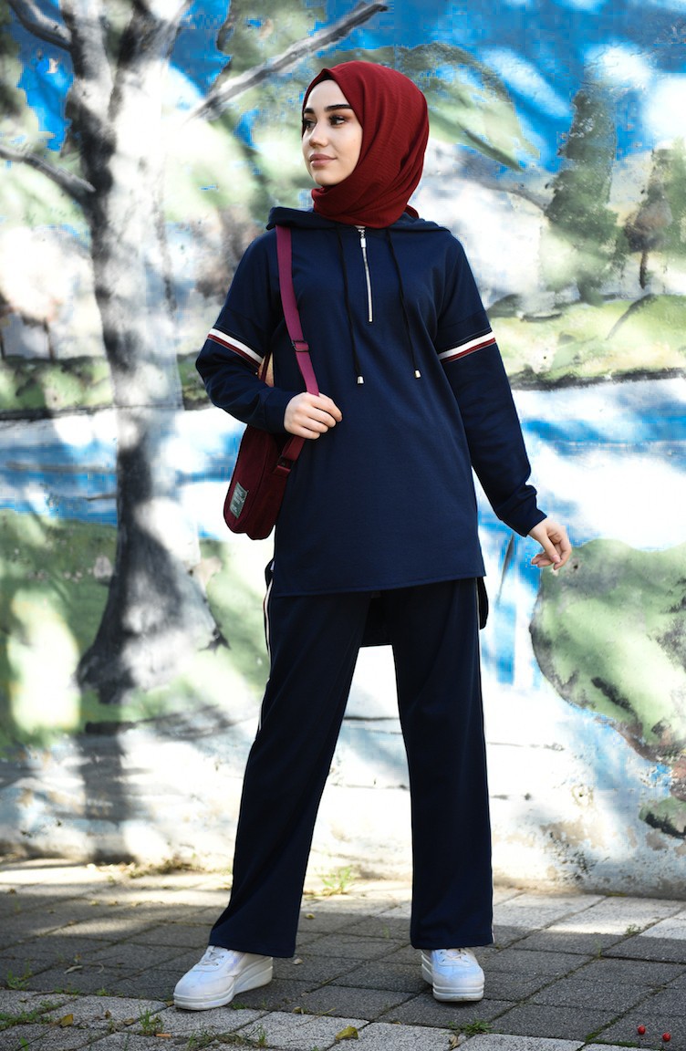 dark blue sweatsuit