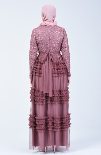 Dusty Rose Hijab Evening Dress 52770-07