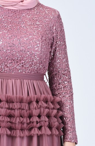 Dusty Rose Hijab Evening Dress 52770-07