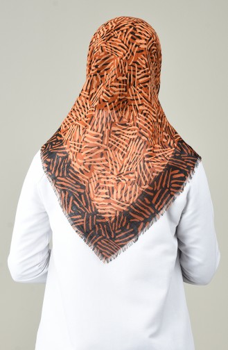 Desenli Flamlı Eşarp 901583-04 Turuncu