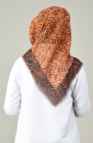 Desenli Flamlı Eşarp 901583-04 Turuncu