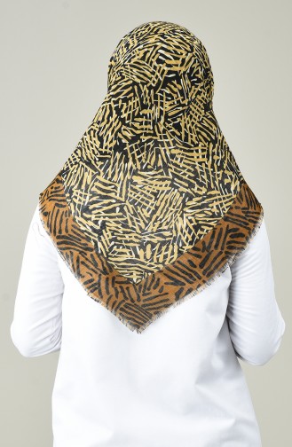 Patterned Scarf Brown tobacco 901583-06