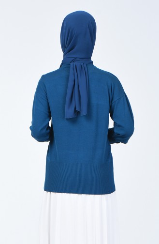 Pull Tricot Court İmprimée de Pierre 0583-06 Pétrole 0583-06