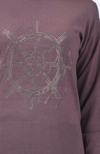 Pull Tricot İmprimée de Pierre 0589-06 Vison Foncé 0589-06