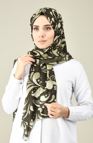 Châle Coton à Motifs 26050-10 Khaki 26050-10