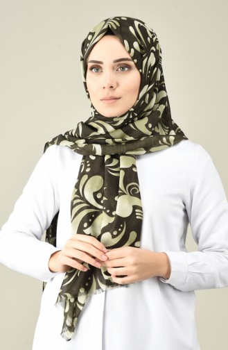 Châle Coton à Motifs 26050-10 Khaki 26050-10