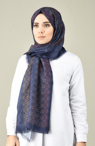 Karaca Châle Coton à Motifs 90663-10 Bleu Marine Bleu 90663-10