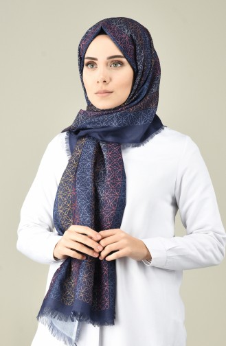 Karaca Châle Coton à Motifs 90663-10 Bleu Marine Bleu 90663-10