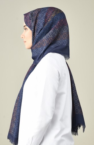 Karaca Châle Coton à Motifs 90663-10 Bleu Marine Bleu 90663-10