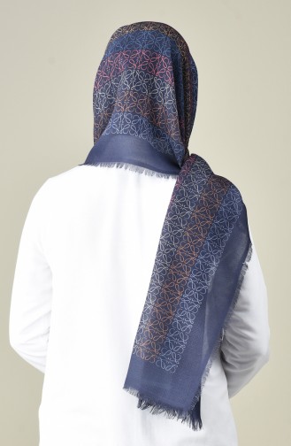 Karaca Châle Coton à Motifs 90663-10 Bleu Marine Bleu 90663-10