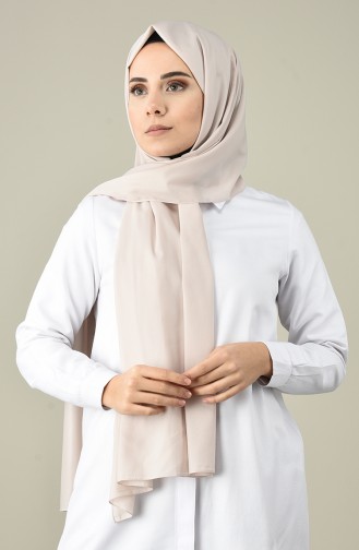 Leder Deri Görünümlü Şifon Şal 50053-06 Krem