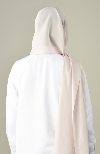 Leder Deri Görünümlü Şifon Şal 50053-06 Krem