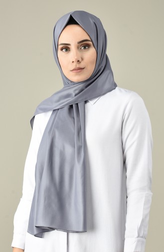 Leder Deri Görünümlü Şifon Şal 50053-14 Gri 50053-14