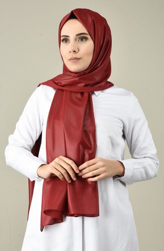 Leder Deri Görünümlü Şifon Şal 50053-16 Bordo 50053-16