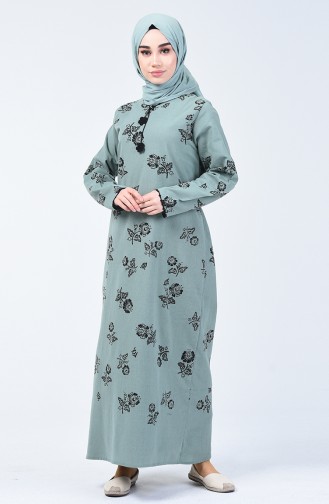 Green Almond Hijab Dress 0450-09