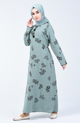 Unreife Mandelgrün Hijab Kleider 0450-09