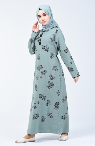 Green Almond Hijab Dress 0450-09