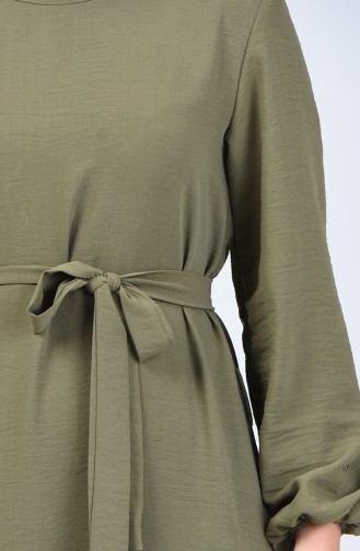 Aerobin Fabric Belted Dress Khaki 0063-03