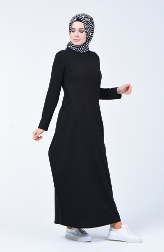 Robe Avec Poche  3132-02 Noir 3132-02