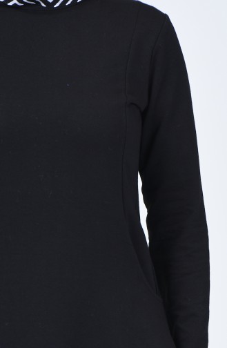 Schwarz Hijab Kleider 3132-02