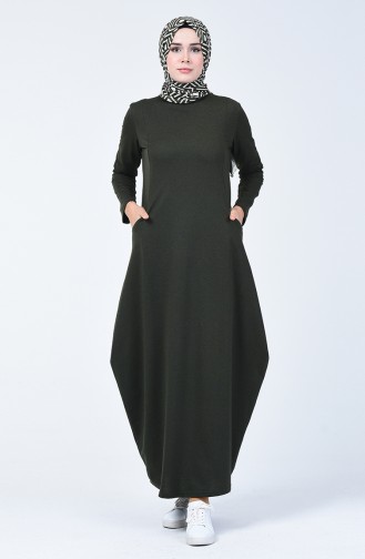 Khaki Hijab Dress 3132-04