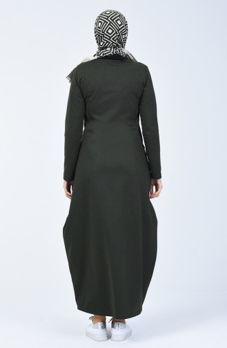 Khaki Hijab Dress 3132-04