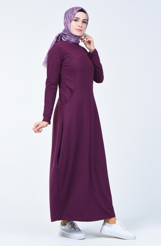 Plum Hijab Dress 3132-06