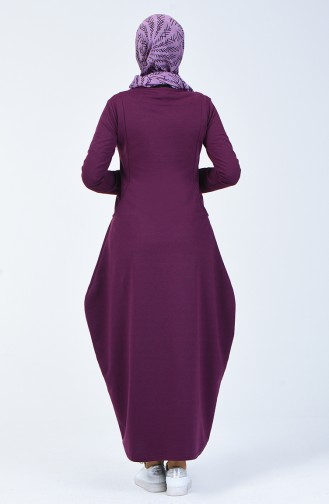 Plum Hijab Dress 3132-06