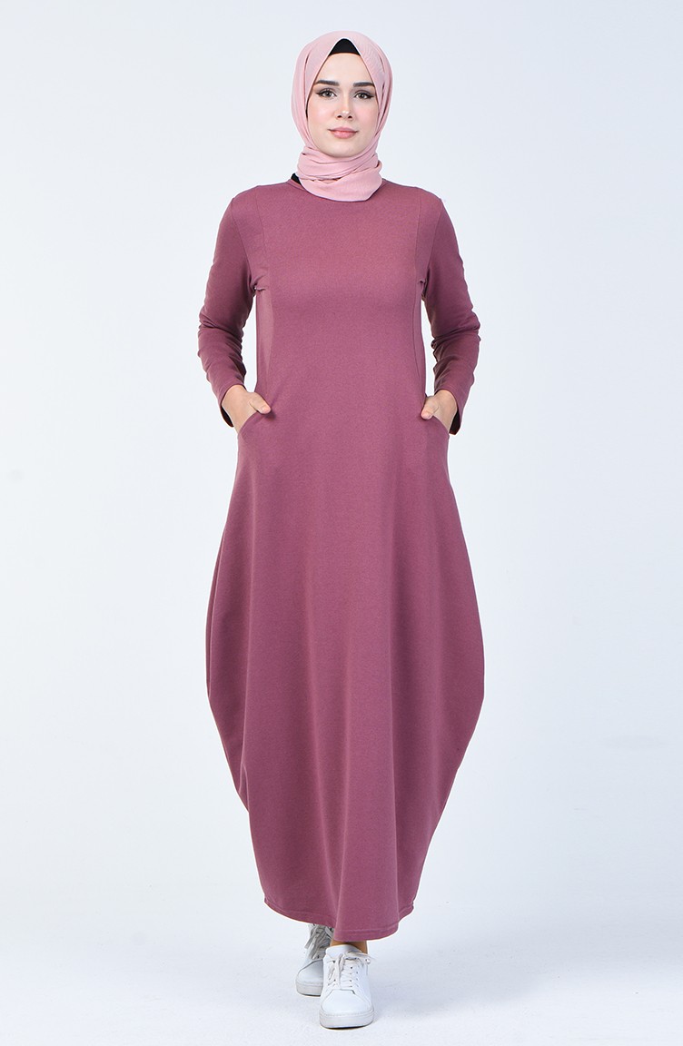 Dusty Rose Hijab Dress 3132-07