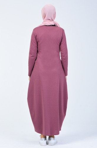 Beige-Rose Hijab Kleider 3132-07