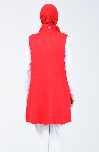 Gilet Détail Perles 14128-06 Rouge 14128-06