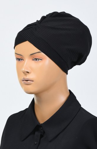 Geçmeli Çapraz Bone 26053-01 Siyah