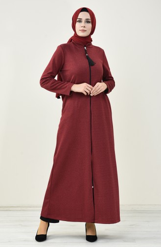 Quasten Abaya mit Reissverschluss  0024-04 Weinrot 0024-04