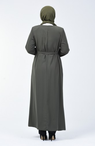 Abaya Brodée Grande Taille 5938-02 Khaki 5938-02