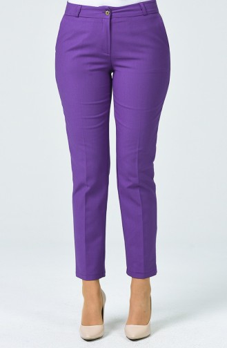 Straight Trousers With Pockets Dark Lilac 1312PNT-01